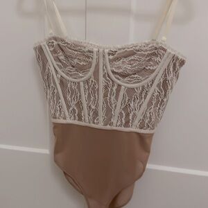 Jonathan simkhai lace tan bodysuit size 6